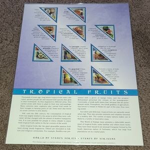 Tropical Fruits Stamp Panel Collection Sheet Mnh Mint Stamps Vintage